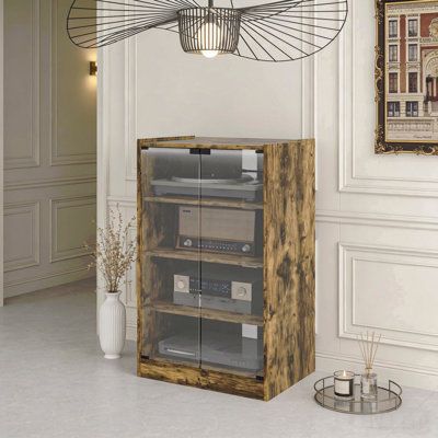 Cabinet audio de support, support moderne de meuble de rangement de médias pour le salon d'équipement audio
