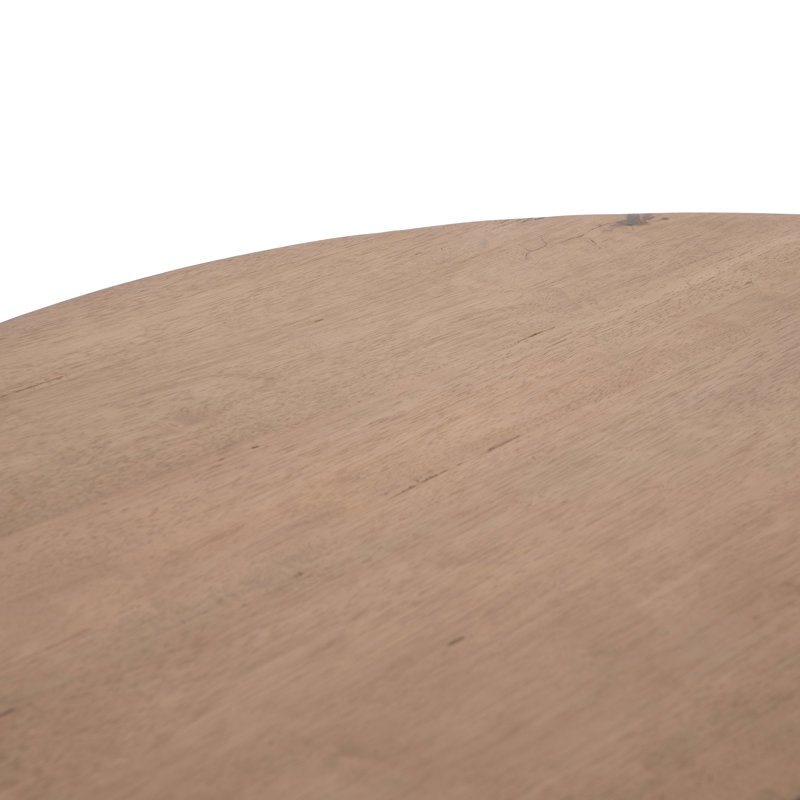 Bronx Round Dining Table, Light Brushed Parawood/Dark Brown