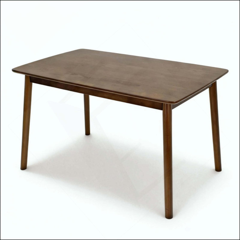 Solid Wood Dining Table,Rectangular Dining Table, Mid Century Modern Kitchen Table With Rounded Corners, Easy To Assemble, Small Dining Table For Dining Room, Kitchen, Living Room