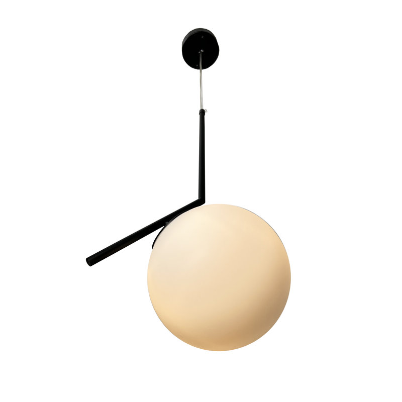 Luminaire suspendu sphère 1 lumière Mertens, Noir mat