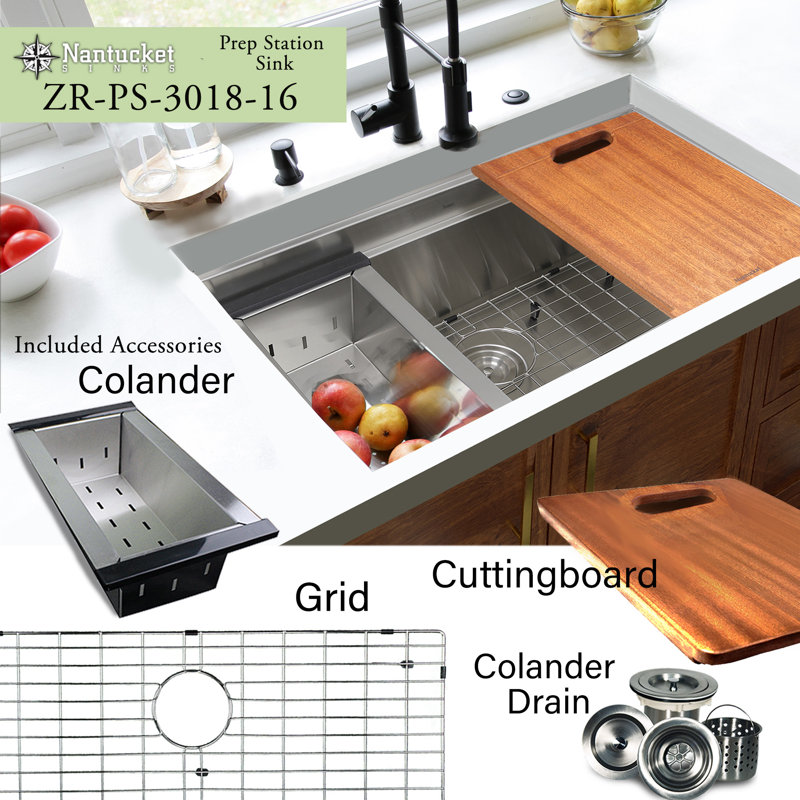 Pro Series 30'' L Stainless Steel Single Basin Kitchen Sink