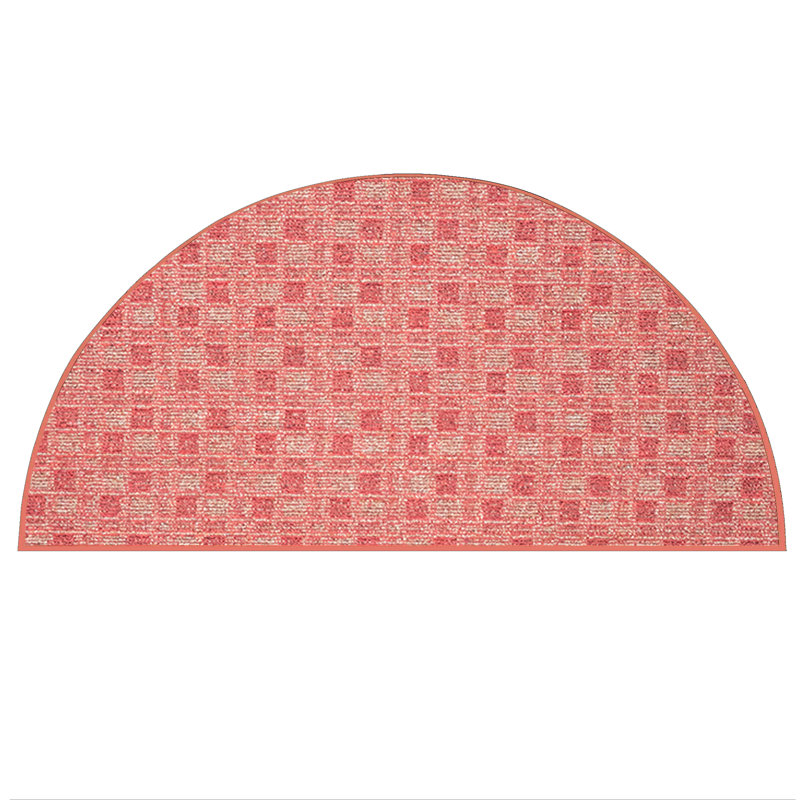 Abstract Indoor/Outdoor Commercial Color Rug - Red, Half Circle 66" x 132"