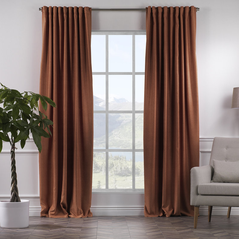 Decorative Room Darkening Curtain Panels, 52" W x 63" L, Brick