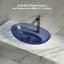 Lavabo de salle de bain ovale en résine 24 "x 14" MonBlari bleu clair-133668842