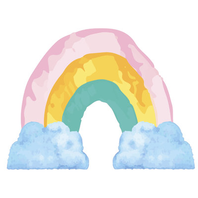 Adhésif décoratif nuages arc-en-ciel