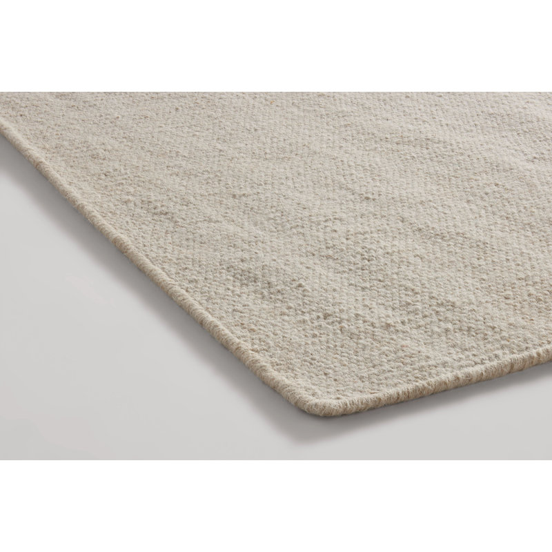 Natural and Gray Wool Flat Woven Stripe Rug, 6' x 9'