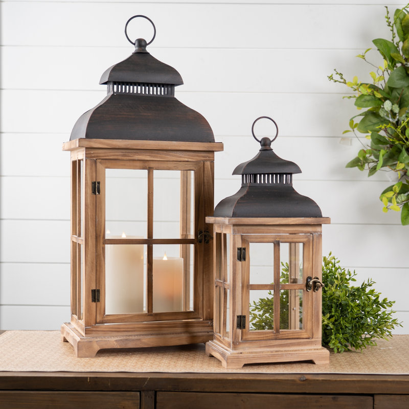 Tabletop Lantern, 23.63''H x 7.75''W x 10.75''D