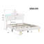 Cream White PU Leather Upholstered Bed With LED Adjustable Headboard-1624586742