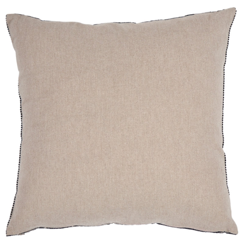 Black and White Striped Cotton Throw Pillow