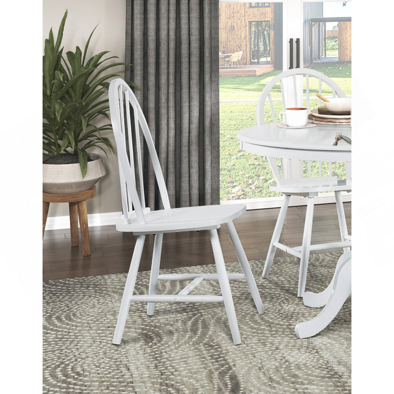 Ensemble de 2 chaises d'appoint blanches au fini blanc, style maison de campagne