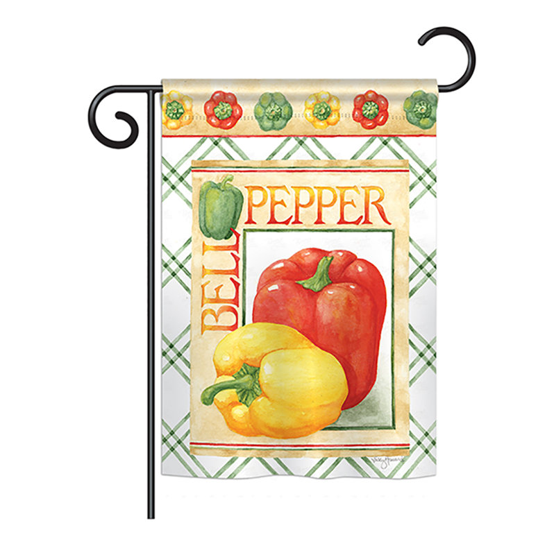 « bell poivre food », impression végétale en polyester de 2 côtés 19 po x 13 po drapeau de jardin