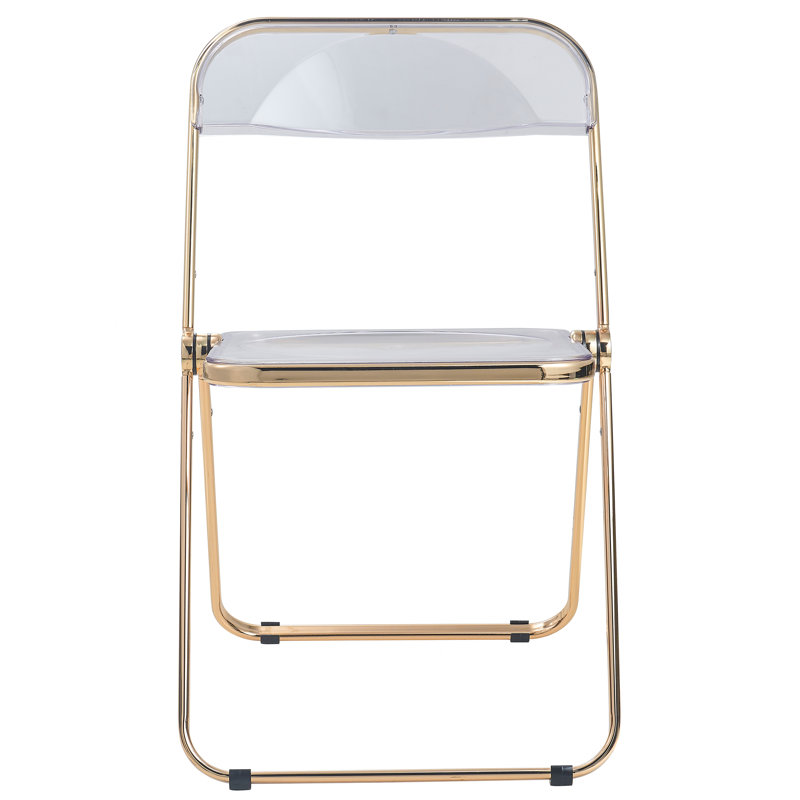 Chaise d'appoint de salle à manger Lawrence, Transparent, Or
