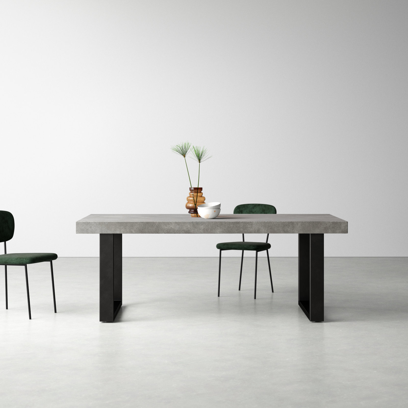 Clement Stone Outdoor Dining Table, 30" H x 79" L x 39.5" W, Gray/Black 