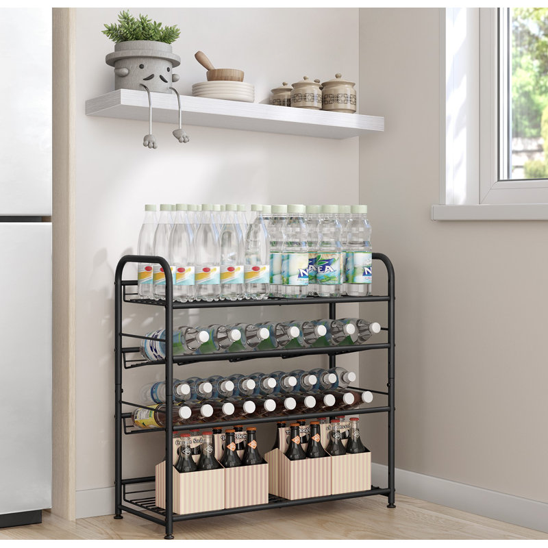 4 Tier 16 Pairs Shoe Rack Metal Shoe Shelf with Adjustable Tilt Angle, Black, 25.6" H x 27" W x 10.8" D