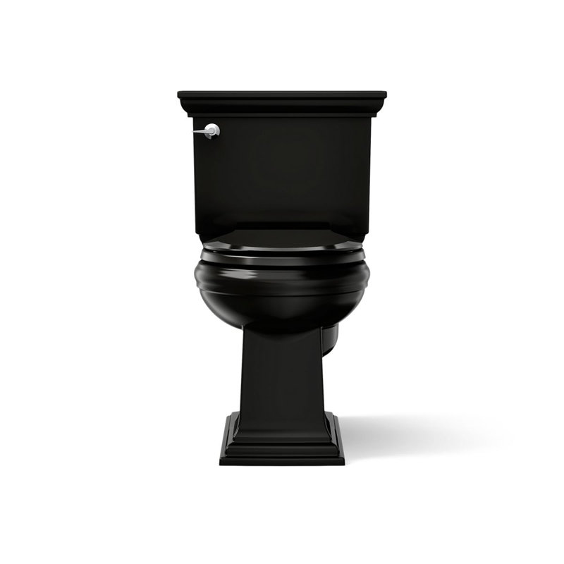 Memoirs Stately Comfort Height 1.28 gpf Two-piece Round-front Toilet, Black, Left-Hand