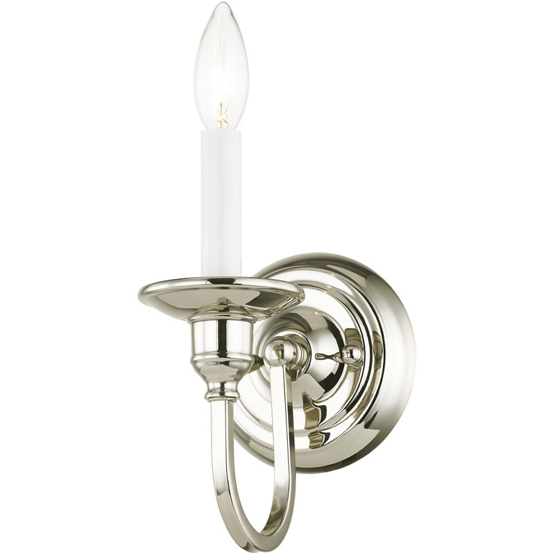 5 Polished Sconce, Steel Base - Elegant Light Fixture, Polished Nickel