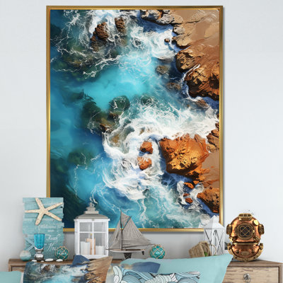 Coral Dreams Coastal Aériel Views III - plage, art mural