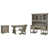 4 Pieces: Desk, Chair, Filing Cabinet, Credenza
