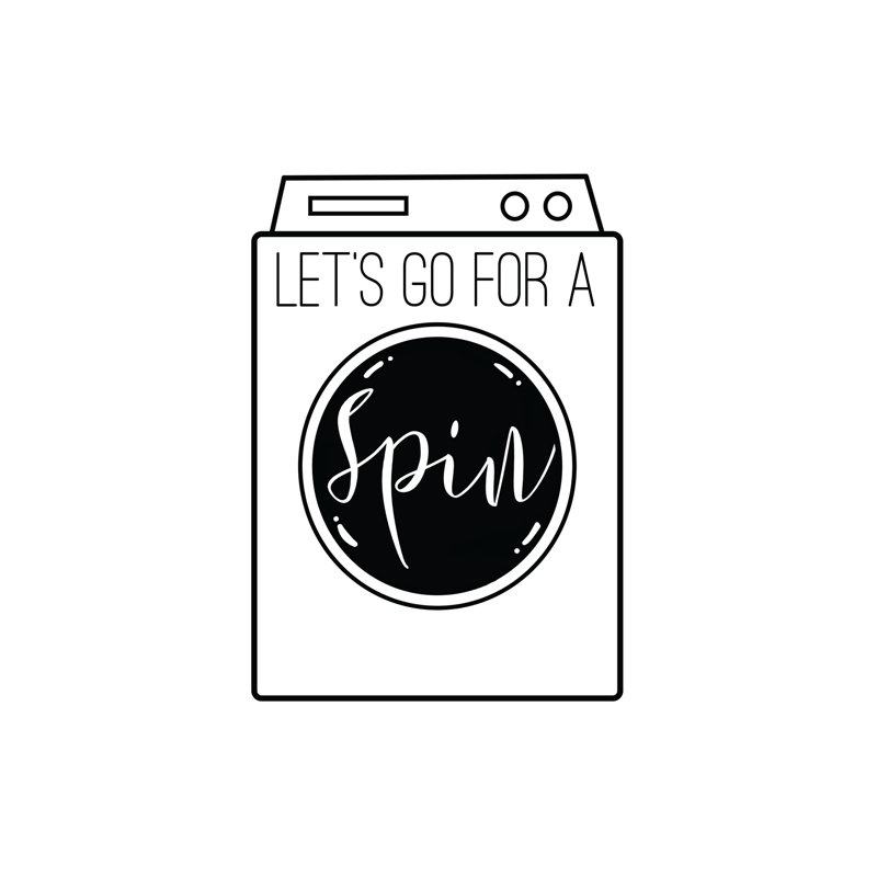 Lets Go For A Spcycle Washer Drawing Small - Wrapped Canvas Print, 76cm H x 76cm W
