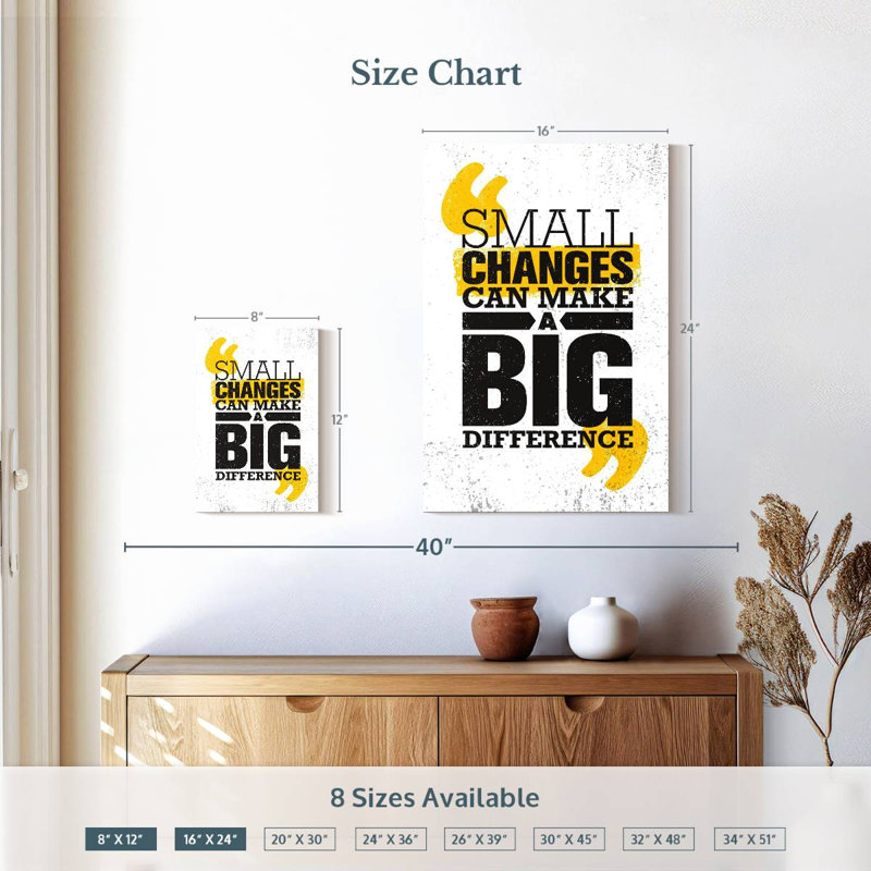 Make A Big Difference Quote, 12" H x 8" W
