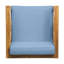 Chaise en bois, style Mid-Century moderne, coussins de siège et de dossier imperméables Club Modern, bois, insert de coussin d'eau-1244217777-1244217788