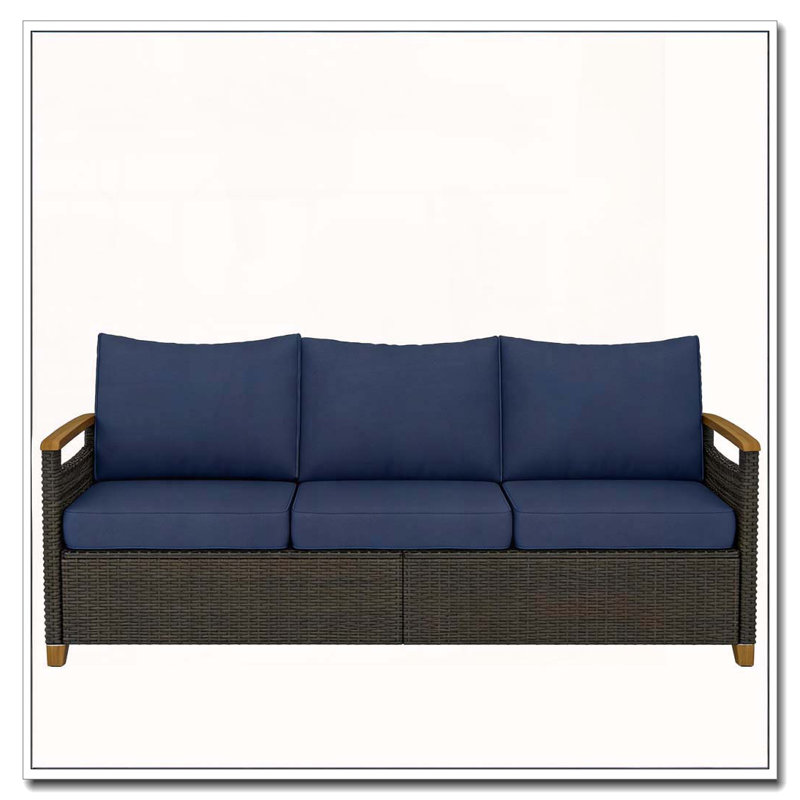 Canapé d'extérieur en osier, canapé confortable avec assise profonde
