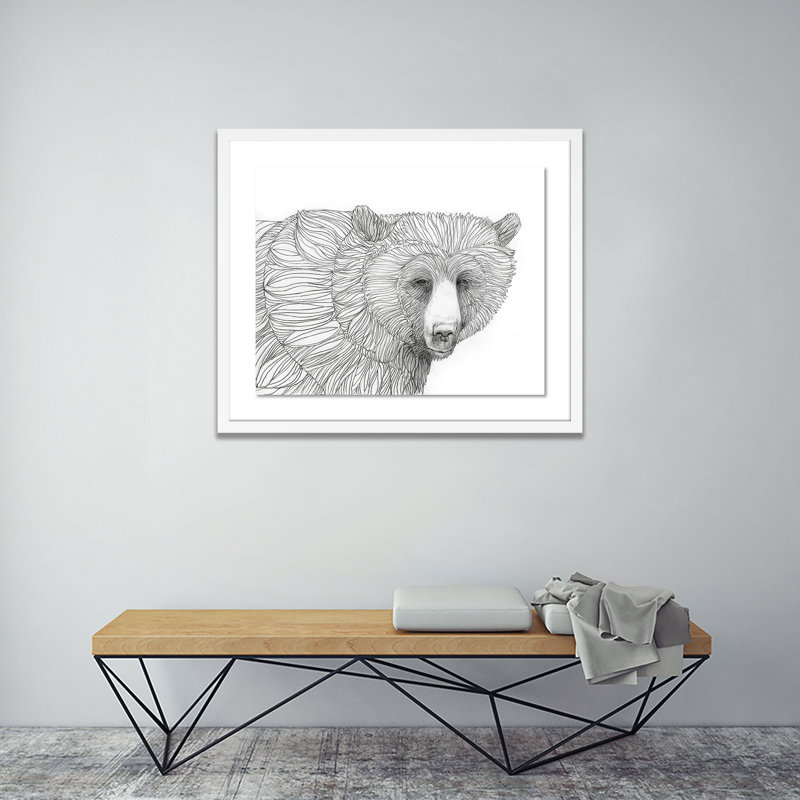 Bear Print by Amy Bautz, White, 20" H x 24" W x 1.5" D
