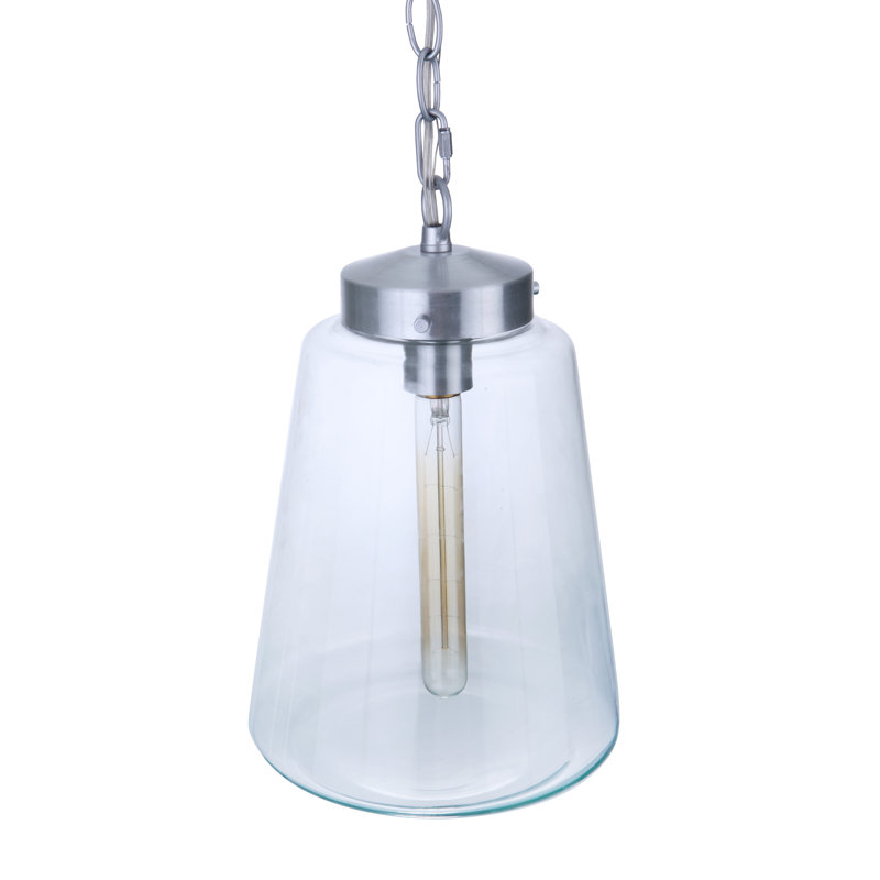 Luminaire suspendu d'extérieur 1 lumière H 15 po Ammadis, Aluminium satiné