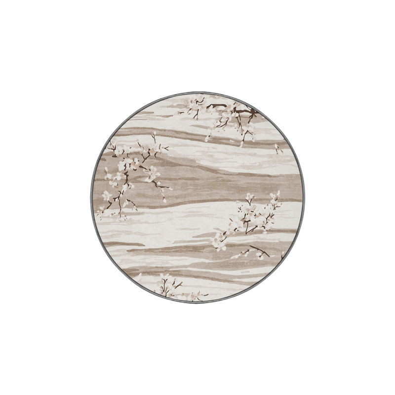Silky Soft Plush Gray Area Rug, Round 4'