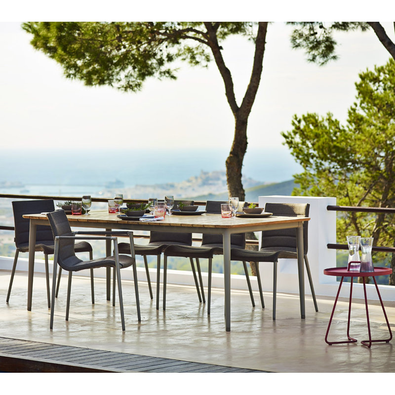 Core Outdoor, Aluminum Taupe, 35.5" W x 82.7" L x 29" H, Teak