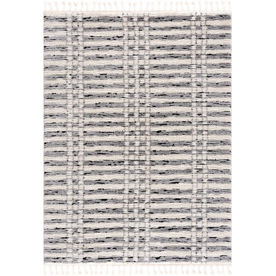 Tapis gris en polypropylène tissé à la machine Janiaha