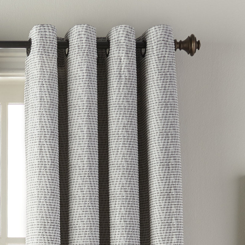 Panneau de rideau simple semi-diaphane avec œillets Bloomsdale, Aluminium