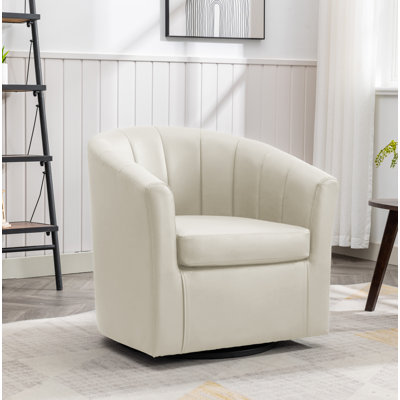Fauteuil d'appoint pivotant en similicuir Minnetrista