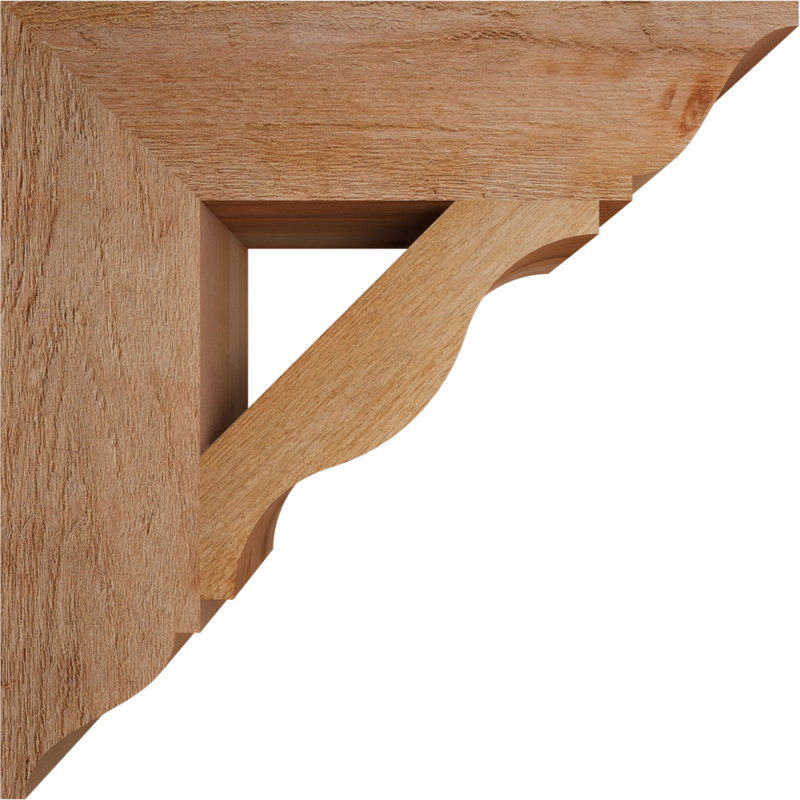 Funston Traditional Bracket, 24" H x 6" W x 24" D, Western Red Cedar, Rough Sawn