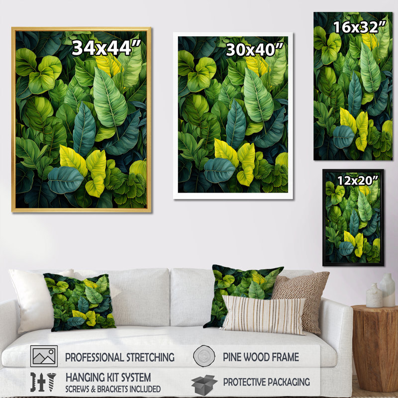 «Urban Leaves Forest Greenery I», reproduction sur toile, H 40 po x l 30 po x P 1,5 po, Toile tendue