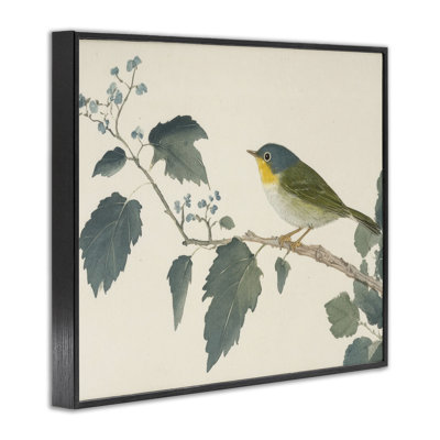 Oiseau et feuilles, estampe numérique, conception de Petal Prints Design
