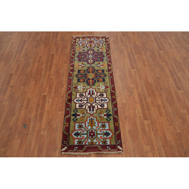 Tapis vert vert Oushak 3 x 8