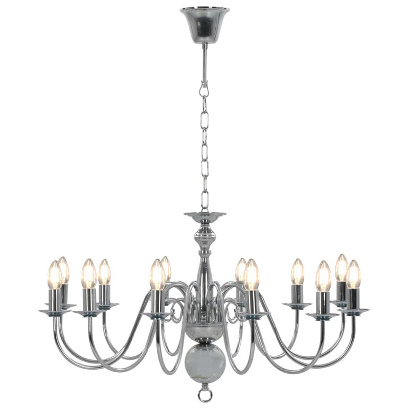 Albie 12 - Light Silver Chandelier Pendant