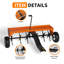 Aérateur de prise de gazon robuste de 48 pouces - 24 dents en acier, plateau de poids réglable de 150 lb, attelage universel, pneus pneumatiques - Aération profonde pour pelouses, jardins, tracteurs, VTT - Orange