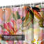 Tissu rose rétro avec 12 crochets, pivoines et aquarelle-1435191704
