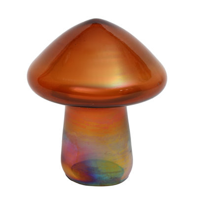 SMALL PATINA FINISH GLASS MUSHROOM