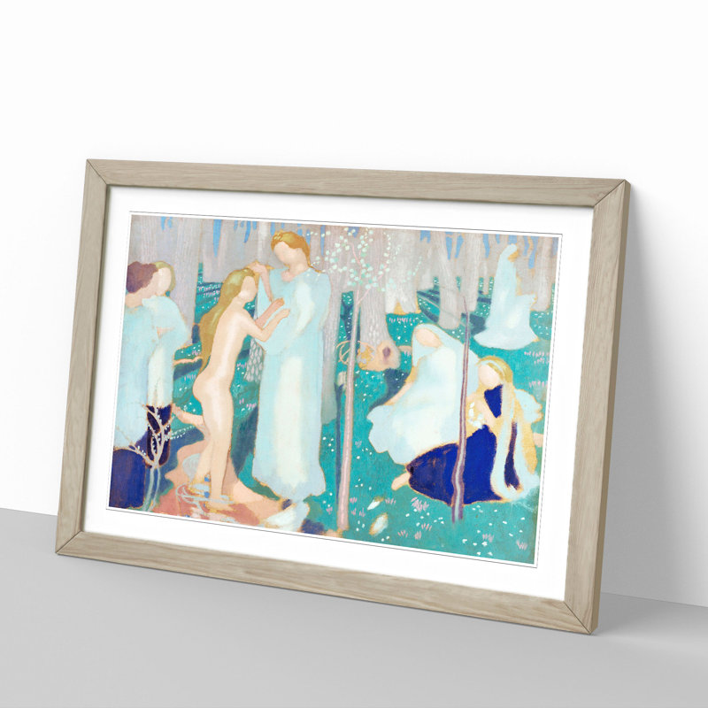 Springtime by Maurice Denis - Picture Frame Painting, 48cm H x 65cm W x 2cm D, Oak