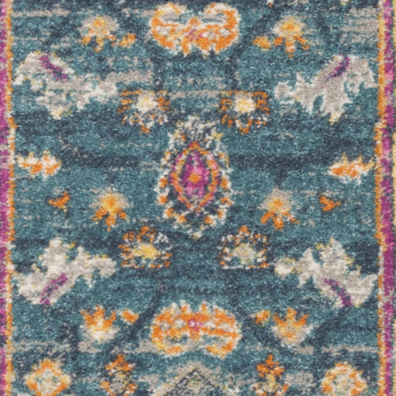 Felty Oriental Blue/Pink Area Rug, Rectangle 10' x 14'