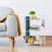 Brown 3-Tier Bathroom Storage Shelf With Fabric Baskets-1682193613