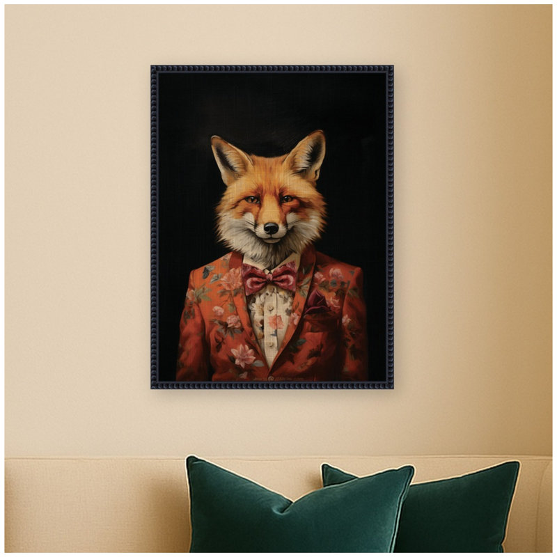 «Regal Portrait of a Fox» par The Creative Bunch Studio, reproduction d'art sur toile encadrée