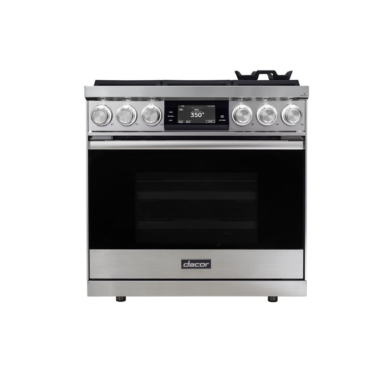 36" Pro-Range 6 Burners, Contemporary, NG/LP, Silver Stainless