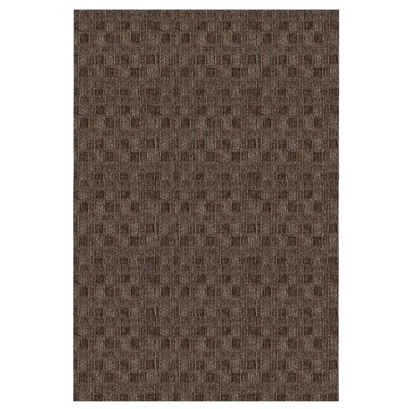Tapis abstrait couleur d'intérieur / extérieur à motif commercial abstrait beige, Rectangle 8 pi x 11 pi