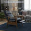 Fauteuil inclinable moderne avec accoudoirs en bois de frêne - Confort cousu avec design à pression?-818542695