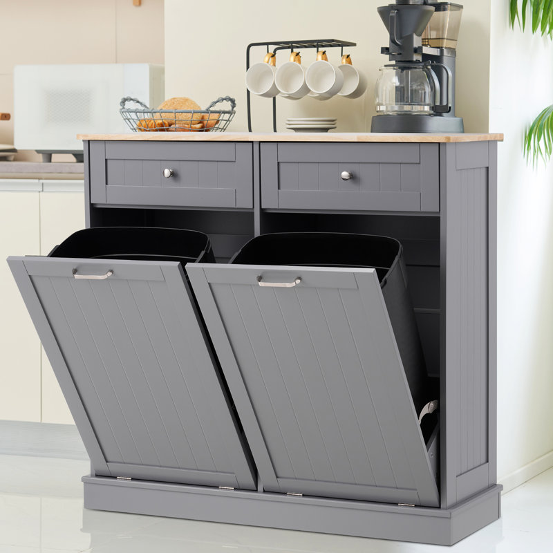 Poubelle ouverte 20 gallons, Gris