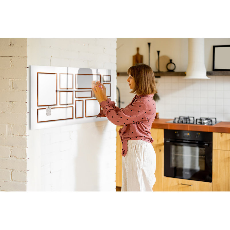 Magnetic Memo Board Whiteboard - 120 x 60 cm - With Marker and Magnets - Wooden frame